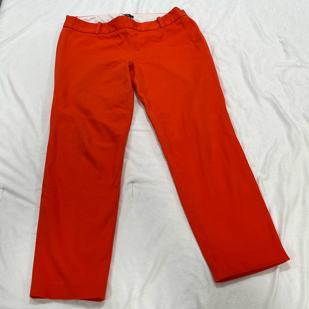 J crew Womens coral orange‎ stretch cropped Sz 6 city fit